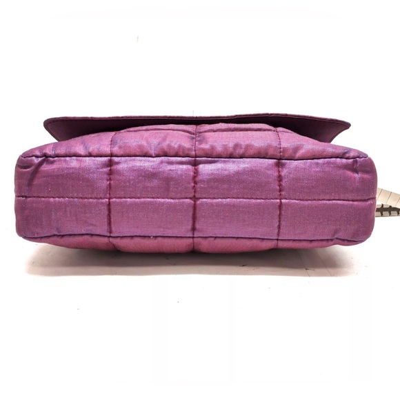 Auth Chanel Purple Iridescent Quilted Mademoiselle Flap Shoulder Bag - Picture 8 of 10